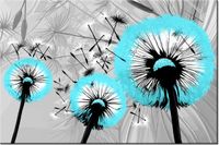 100 70CM OBRAZ PŁÓTNO DMUCHAWCE DELIKATNYM TURKUSIE PŁÓTNO RAMA