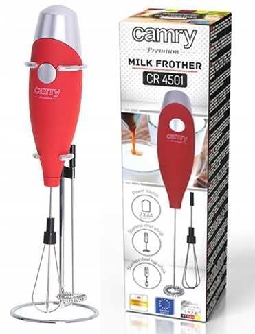 spieniacz do mleka z mieszadłem i stojakiem camry cr 4501 red na Arena.pl