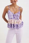 DESIGUAL Koszulka na ramiączkach w kwiaty L