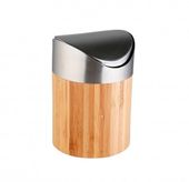 Kosz stołowy łazienkowy na odpadki śmieci BONJA bambus stal nierdzewna