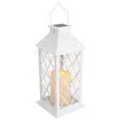 Lampion latarenka dekoracyjny led z elektryczną świeczką solarny