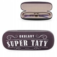 ETUI na Okulary SUPER TATY twardy Futerał oberżynowy Prezent na dzień ojca