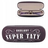 ETUI na Okulary SUPER TATY twardy Futerał oberżynowy Prezent na dzień ojca