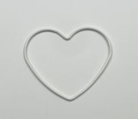 Obręcz metalowa SERCE BIAŁE do łapacza snów 16cm