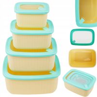 2 x POJEMNIKI PLASTIKOWE NA ŻYWNOŚĆ ZESTAW SZCZELNE HERMETYCZNE LUNCHBOX 4s