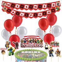 DUŻY ZESTAW URODZINOWY ROBLOX BALONY TOPPERY GIRLANDA NA IMPREZE 47EL