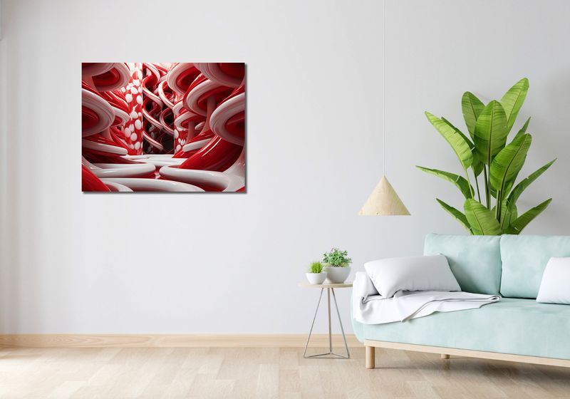 Obraz 90x70cm Czerwone Wiry zdjęcie 2