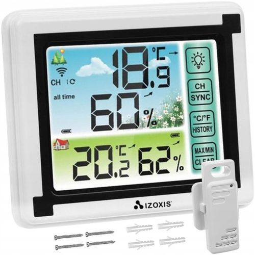 BEZPRZEWODOWA STACJA POGODY HIGROMETR TERMOMETR Z CZUJNIKIEM na Arena.pl