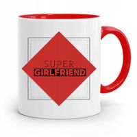 Kubek Czerwony Dla Dziewczyny Super Girlfriend Z Nadrukiem Ze Zdjęciem