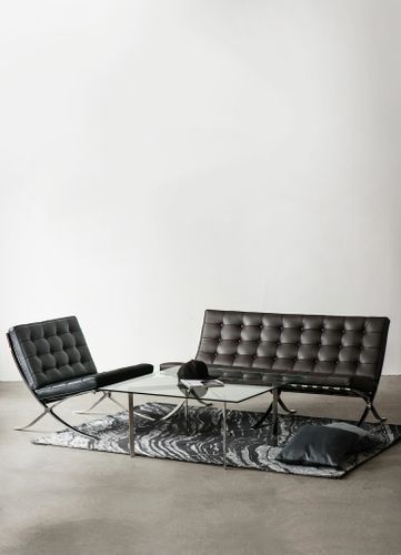 Sofa Ba2 2 Osobowa, Czarna Ekoskóra na Arena.pl