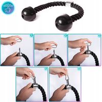 SZNUR UCHWYT DO WYCIĄGU LINA NA TRICEPS MASYWNA I SOLIDNA Z KARABIŃCZYKIEM