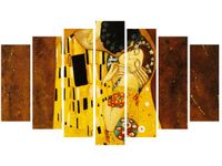 80CM 140CM OBRAZ 7 ELEM POCAŁUNEK WG GUSTAV KLIMT ŚCIENNY