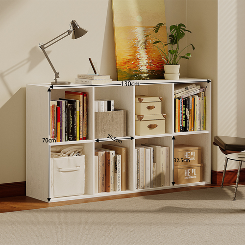 REGAŁ OTWARTY KOMODA KOSTKA 4x2 POJEMNY BIAŁY KSIĄŻKI BIUROWY NOWOCZESNY na Arena.pl