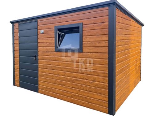 Schowek domek ogrodowy 3x2m drzwi okno jasny orzech drewnopodobny TKD369 na Arena.pl