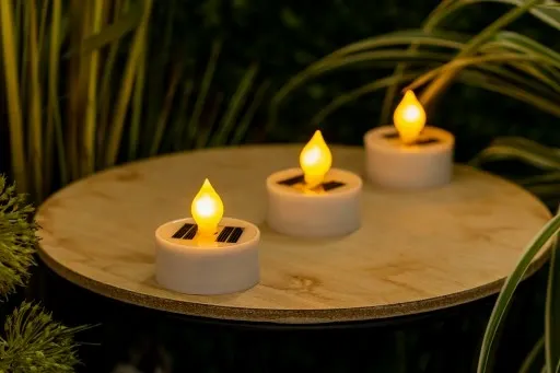 5x Lampa Solarna LED Świeca Tealight Płomień Mała zdjęcie 10
