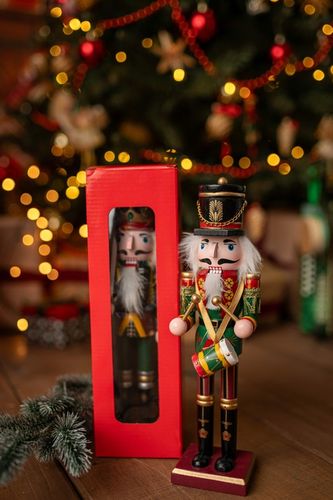 ŚWIĄTECZNE FIGURKI DZIADEK DO ORZECHÓW DUŻY DREWNIANY OZDOBA NA PODSTAWCE na Arena.pl