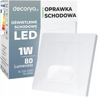 KWADRATOWA LAMPKA LED OŚWIETLENIE SCHODOWE OPRAWA LED NA SCHODY 230V