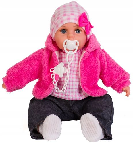 DUŻA LALKA BOBAS mówi śpiewa PL + smoczek + pampersy + butelki na Arena.pl