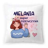 Poduszka Biała 40X40 Cm Dla Melanii Córki Dziecka Z Nadrukiem Ze Zdjęciem