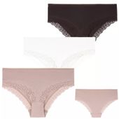 Majtki Damskie Figi Bawełniane z Koronką Klasyczne Gładkie 3-szt. MORAJ -XL