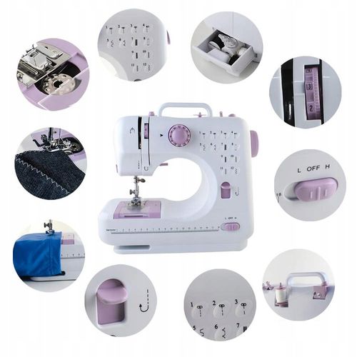 Domowa mini maszyna do szycia 12 ściegów z pedałem na Arena.pl