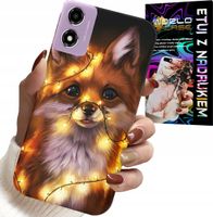 ETUI DO MOTOROLA MOTO E14 - SŁODKI LISEK ZWIERZĘTA LEŚNE CASE +SZKŁO