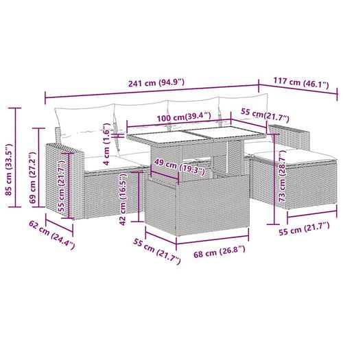 6-cz. zestaw wypoczynkowy do ogrodu, z poduszkami, brązowy na Arena.pl