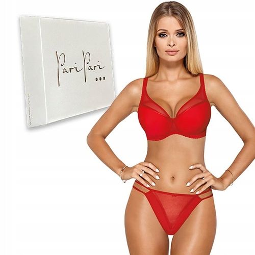 Biustonosz push-up PariPari Ellie czerwony 85F na Arena.pl
