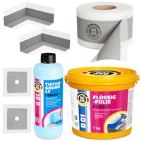 Hydroizolacja Zestaw Folia w płynie 7kg Grunt 1l Taśma 10m