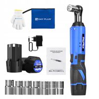 Elektryczny Klucz Akumulatorowa Udarowy Grzechotką 3/8'' 2 AKU & 7 Gniazda