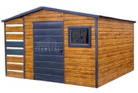 Schowek Domek Ogrodowy 2,5x2,5m + Wiata 1m Drzwi Okno Dach Spad w tył TS712