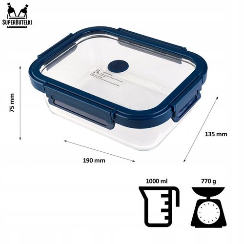 ZESTAW 4 sztuki pojemniki szklane lunchbox próżniowe do żywności + na Arena.pl