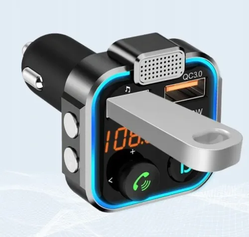 TRANSMITER FM BLUETOOTH SZYBKA ŁADOWARKA QC USB PD na Arena.pl