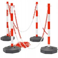 Słupek wygrodzeniowy blokujący czerwono-biały drogowy parkingowy 85 cm