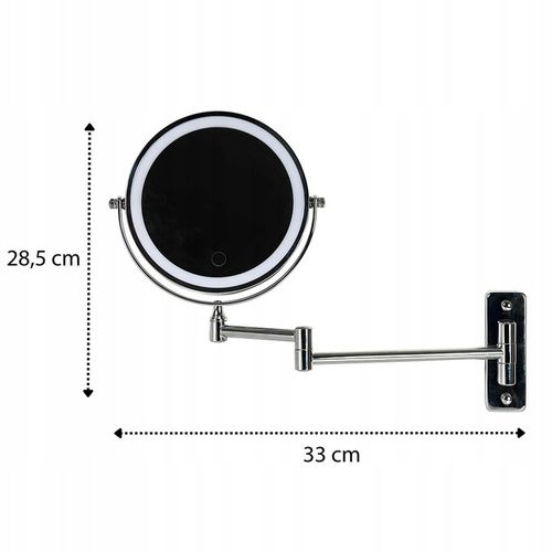 Lusterko kosmetyczne do makijażu podświetlane led obrotowe srebrne na Arena.pl