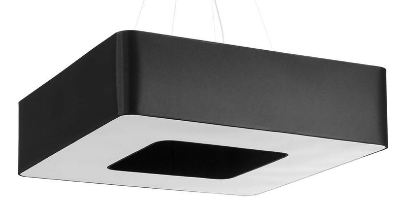 Wisząca LAMPA materiałowa SL.0828 kwadratowa OPRAWA zwis abażurowy czarny zdjęcie 1
