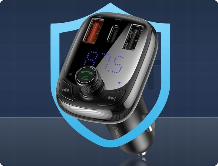 BASEUS TRANSMITER FM BLUETOOTH SZYBKA ŁADOWARKA 3x USB USB-C 36W PD QC zdjęcie 12