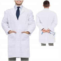 PROFESJONALNY fartuch medyczny MĘSKI biały – MOCNY kitel laboratoryjny