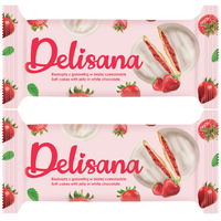 Delisana Ciastka z galaretką truskawkową w białej czekoladzie 135g x 2