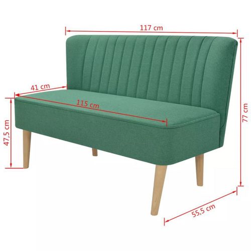 Sofa 117X55,5X77 Cm, Zielony Materiał na Arena.pl