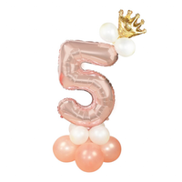 Zestaw balonów 5 urodziny różowe złoto