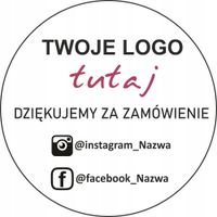 naklejki DZIĘKUJEMY ZA ZAMÓWIENIE z LOGO 50szt