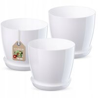 KADAX Zestaw 3x Doniczka Osłonka Biała Połysk 18cm