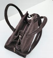 Torebka zamsz kuferek skóra naturalna brązowa czekoladowa espersso