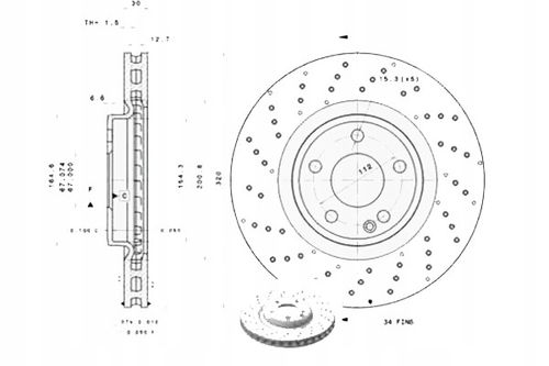 TARCZA HAM PRZOD 320X30 V BREMBO na Arena.pl