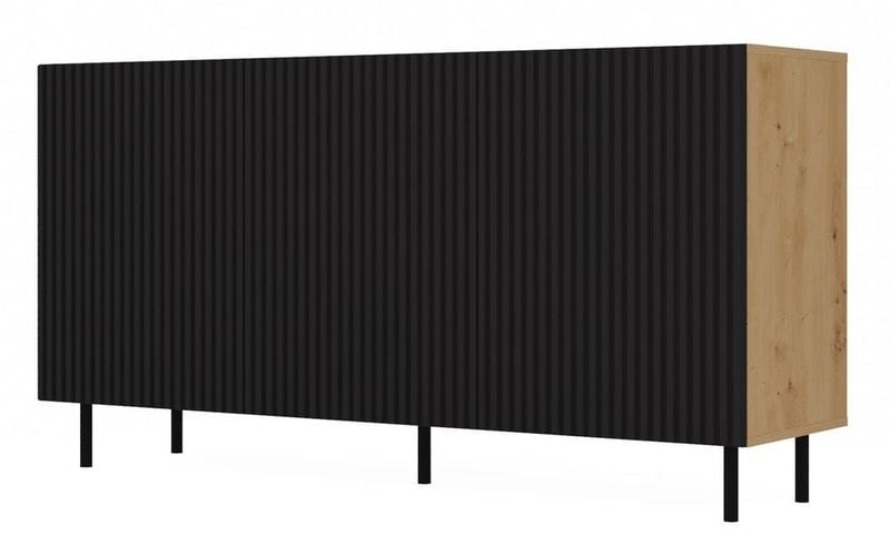 KOMODA KAMA 3 DRZWI SLIM ARTISAN/CZERŃ KOMPLET zdjęcie 2