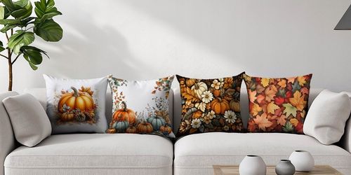 POSZEWKI JESIENNE KOMPLET 4 SZT POSZEWKI NA PODUSZKE POSZEWKI DEKORACYJNE na Arena.pl