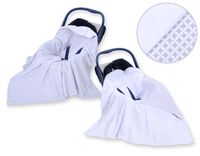 Duży otulacz dla niemowląt do fotelika nosidełka wózka dwustronny