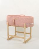 Kosz Mojżesza BOHO Handmade z kołyską - pastel pink