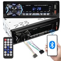 Radio samochodowe Bluetooth USB AUX SD 1-DIN zestaw głośnomówiący pilot Verk Group 303277466
